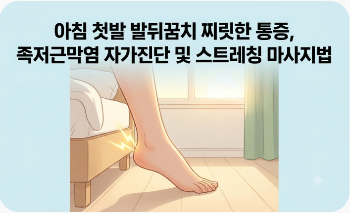 아침 첫발 발뒤꿈치 찌릿한 통증, 족저근막염 자가진단 및 스트레칭 마사지법