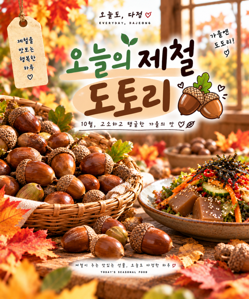 10월 제철음식 도토리 주운 도토리 바로 먹어도 될까? 손질법부터 보관법까지