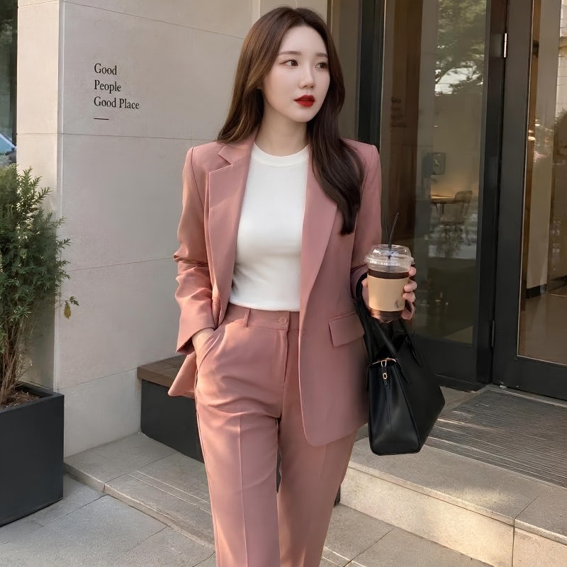 [코이블리 여성정장세트] 면접복장부터 결혼식 하객룩까지 완벽 소화! 여자 세미정장 바지 ....