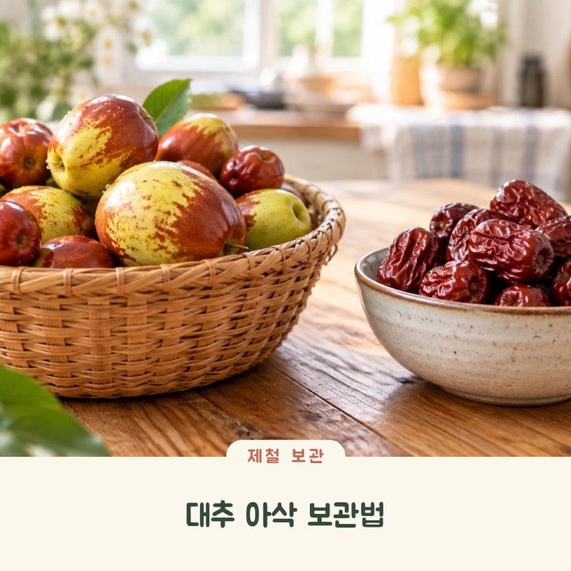 대추보관법 생대추, 사과대추 냉장부터 냉동까지 아삭함 지키는 비결
