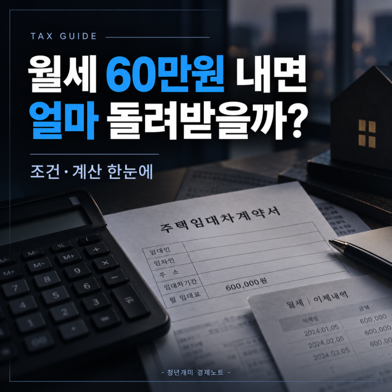 "월세 60만원 내면 얼마 돌려받을까?" 월세 세액공제 조건·계산