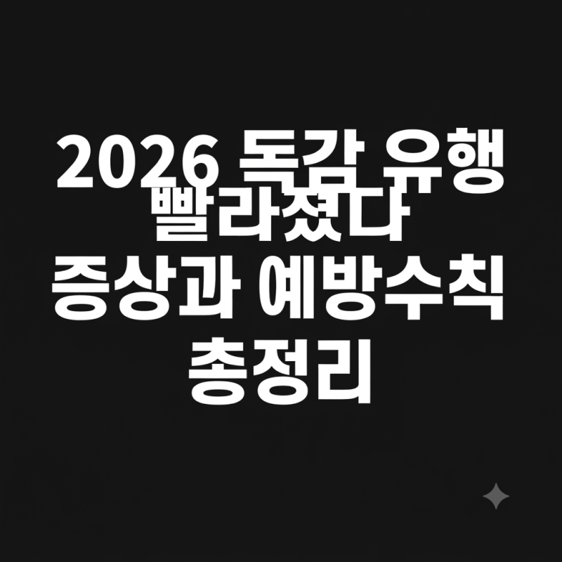 2026 독감 유행 빨라졌다 증상과 예방수칙 총정리