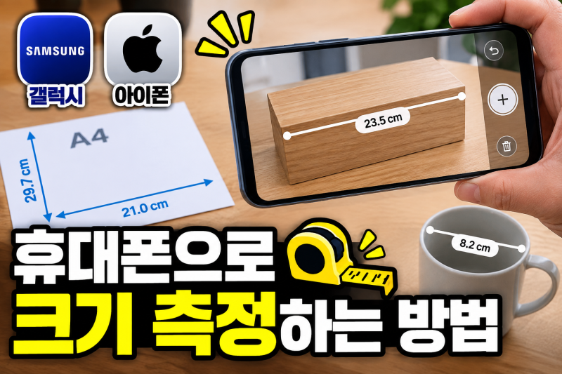 휴대폰으로 문서나 물건의 크기를 측정하는 방법｜갤럭시·아이폰으로 줄자 없이 측정하기