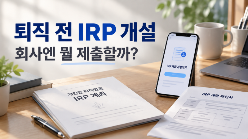 퇴직연금 IRP 계좌 개설, 퇴직 전 언제 만들고 회사에 무엇을 제출할까?