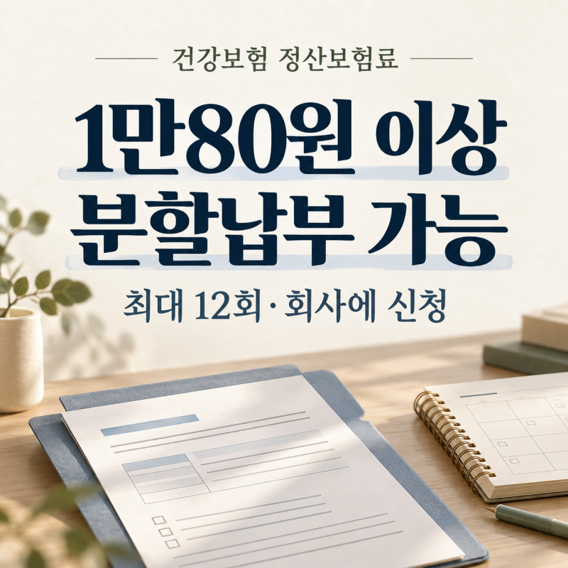 2026 건강보험 정산보험료 분할납부｜1만80원 이상 최대 12회, 누가 신청할까?