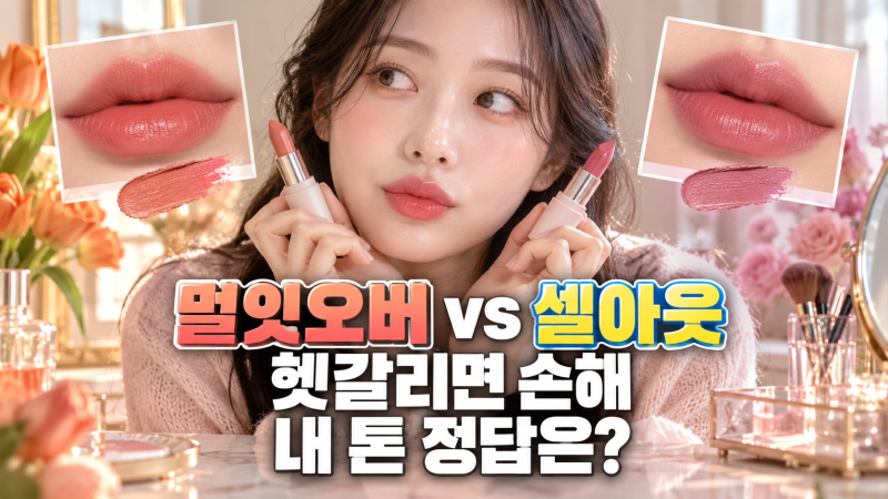맥 립스틱 멀잇오버 셀아웃 색감 비교, 웜톤 쿨톤 구분법 총정리