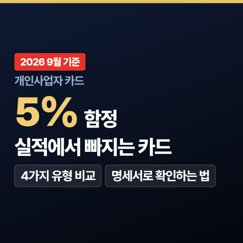 개인사업자 카드 추천 전, 5% 혜택 받고도 실적 미달되는 경우 확인법