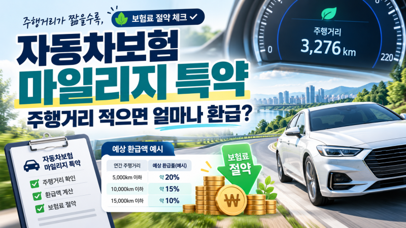 자동차보험 마일리지 특약｜주행거리별 환급액과 사진등록 기한