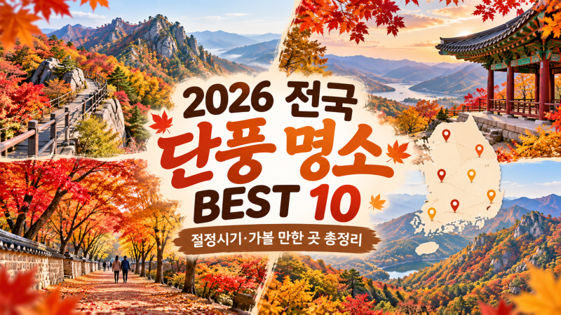2026 전국 단풍 명소 BEST 10｜절정시기·가볼 만한 곳 총정리