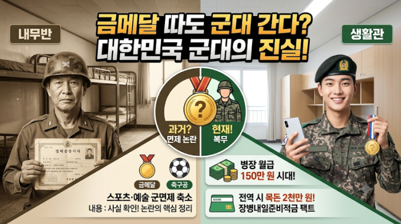 금메달 따도 군대 간다? 축구대표팀 논란부터 월급 150만 원+2천만 원 목돈 혜택까지! 요즘 군....