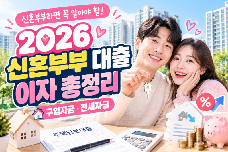 신혼부부 대출 이자 총정리｜구입자금·전세자금 금리와 한도 알아보기