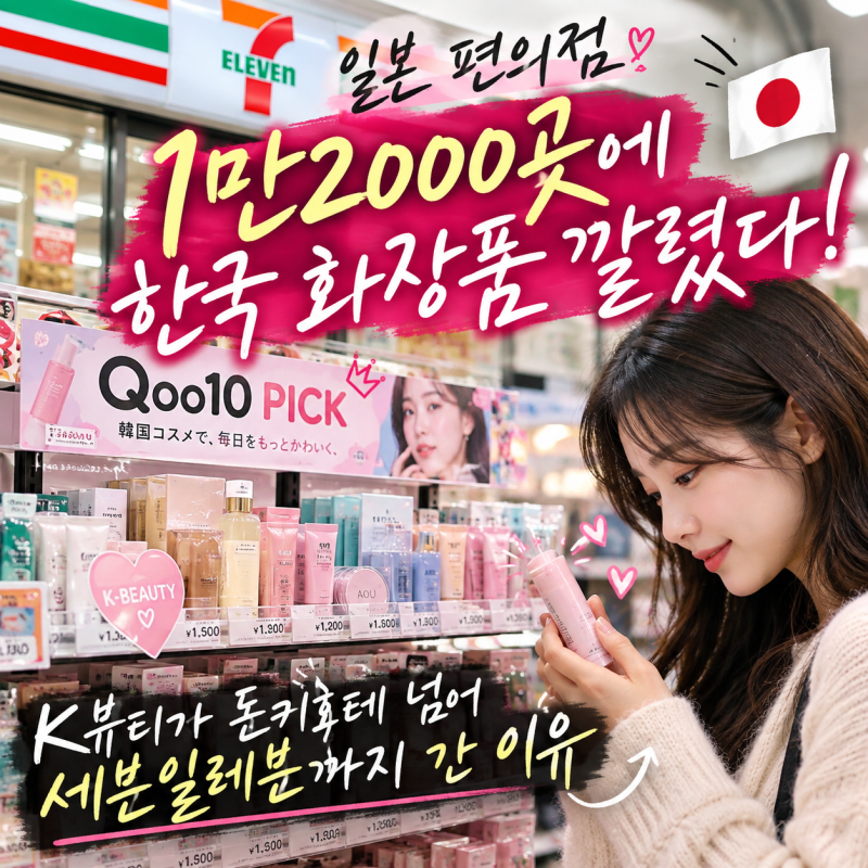 일본 세븐일레븐 1만2000곳에 K뷰티 뜬다? 한국 화장품 8개 브랜드·21개 제품 큐텐픽 입점, 돈....