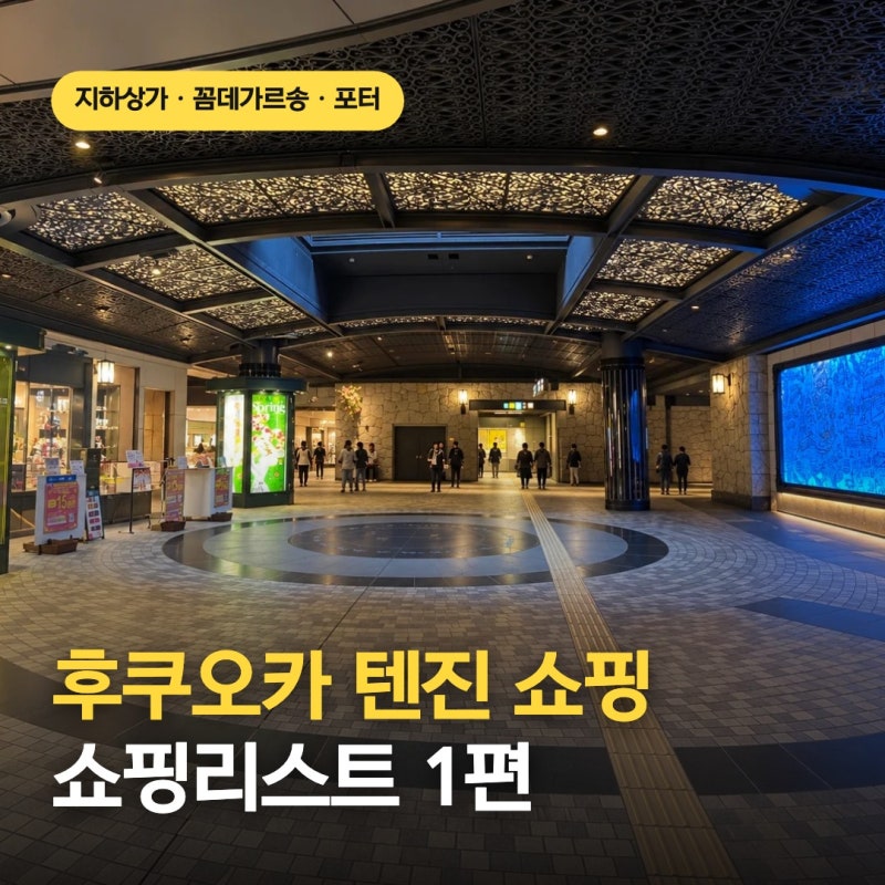 후쿠오카 텐진 쇼핑리스트 1탄 텐진 지하상가 꼼데가르송 칼디 빅카메라 원빌딩 고구마스틱....