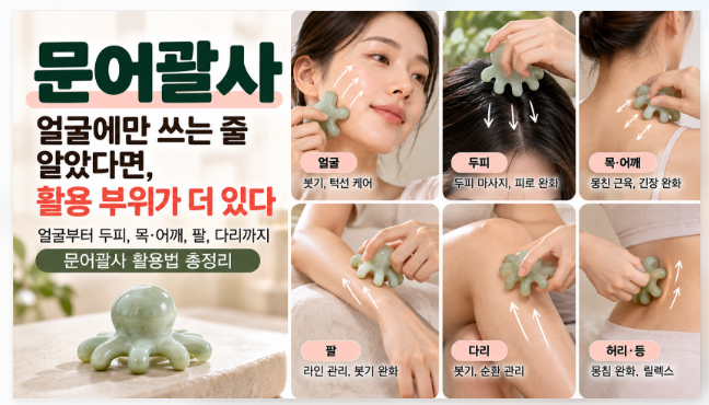 문어괄사 얼굴에만 쓰는 줄 알았다면, 활용 부위가 더 있다