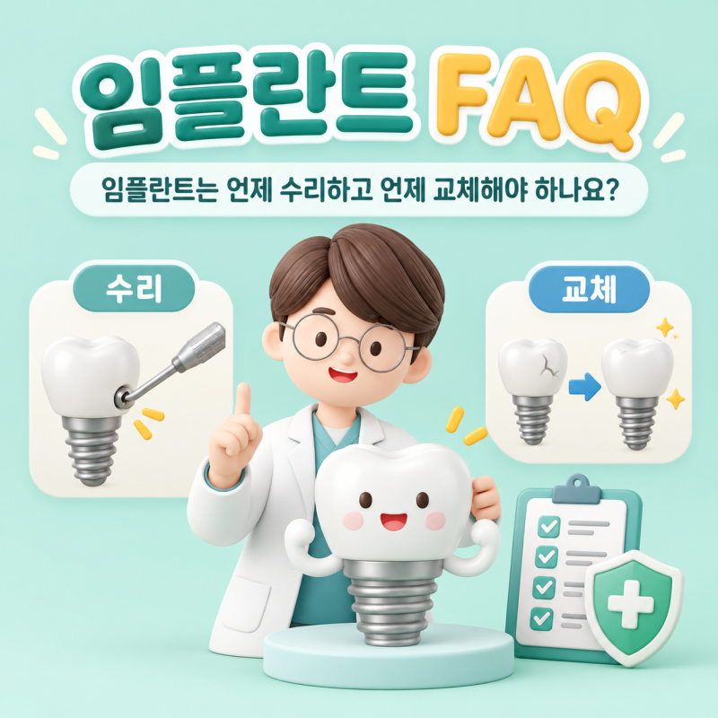 임플란트 FAQ｜임플란트는 언제 수리하고 언제 교체해야 하나요?