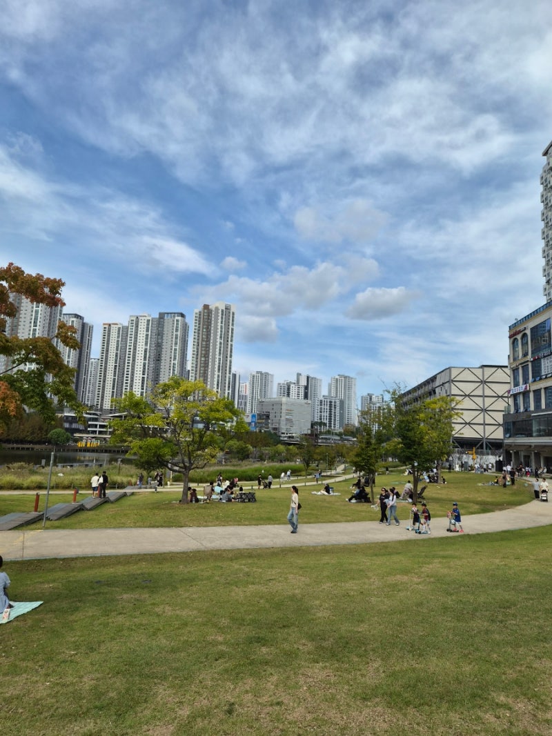 동탄 호수 공원 텐트 치고 가을 나들이