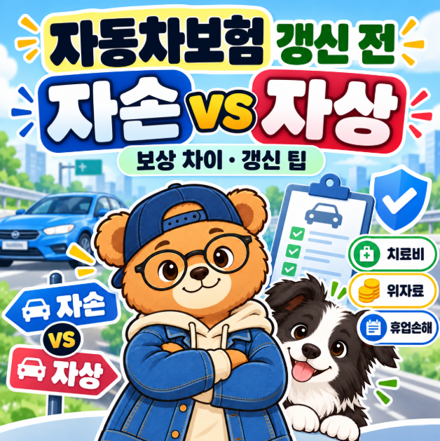자동차보험 자기신체사고 vs 자동차상해 차이: 자손 자상 보상 비교와 갱신 팁
