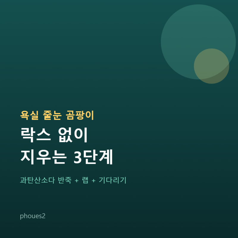 락스 냄새 없이 욕실 타일 줄눈 곰팡이 없애는 청소 루틴