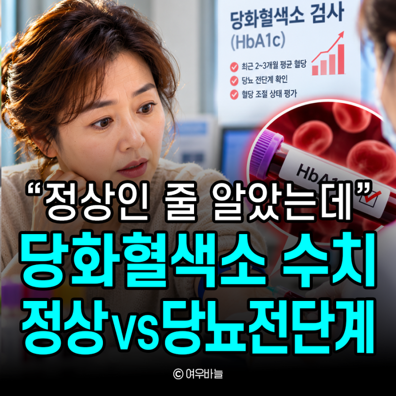 "정상인 줄 알았는데" 당화혈색소 5.7 정상수치와 당뇨 전단계 기준은?