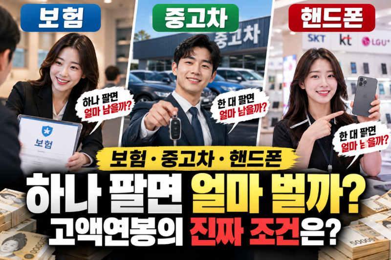 보험·중고차·휴대폰 하나 팔면 얼마 벌까? 고액연봉 영업직의 수익 구조 분석