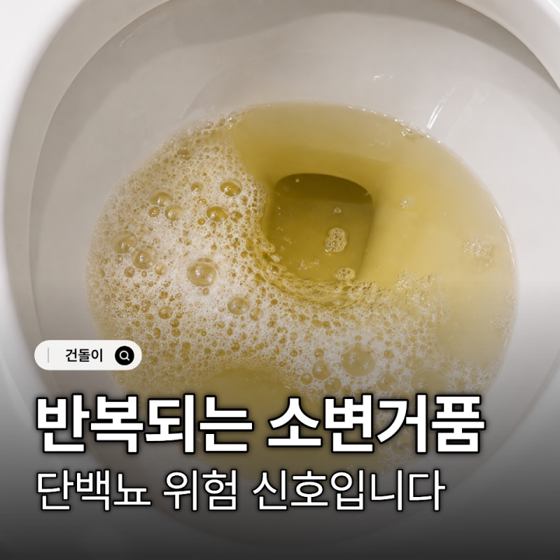'반복되는 소변거품' 단백뇨 위험 신호입니다