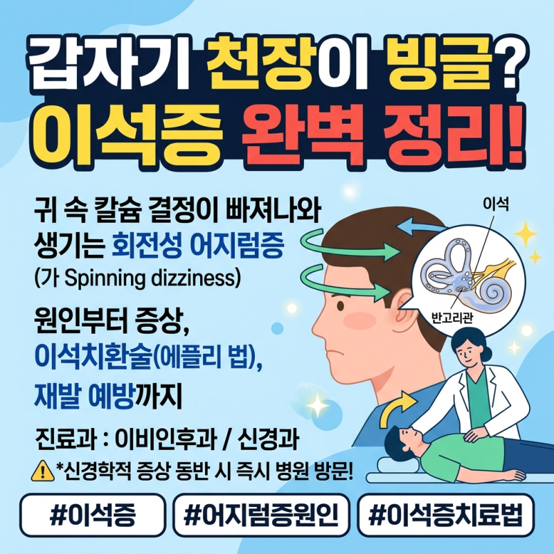 이석증 원인과 물리치료(이석치환술) 완벽 가이드 | 뇌 질환 구분법 포함