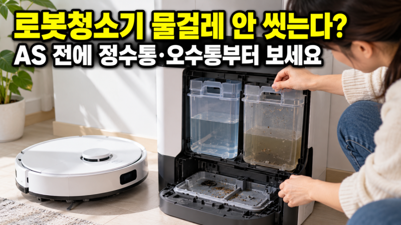 로봇청소기 청정스테이션이 물걸레를 안 씻는다? AS 전에 정수통·오수통부터 보세요