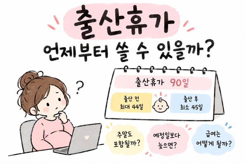 출산휴가 언제부터 쓸 수 있을까? 90일 계산방법과 출산 후 45일 정리