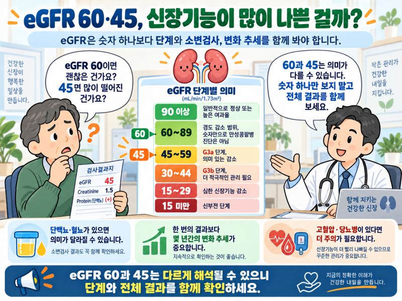 크레아티닌·eGFR 정상수치 - 60·45면 신장기능이 나쁜 걸까?