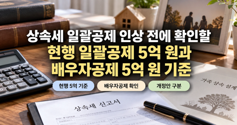 상속세 일괄공제 인상 전에 확인할 현행 일괄공제 5억 원과 배우자공제 5억 원 기준