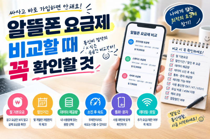 알뜰폰 요금제 비교할 때 꼭 확인할 것｜싸다고 바로 가입하면 안 되는 이유