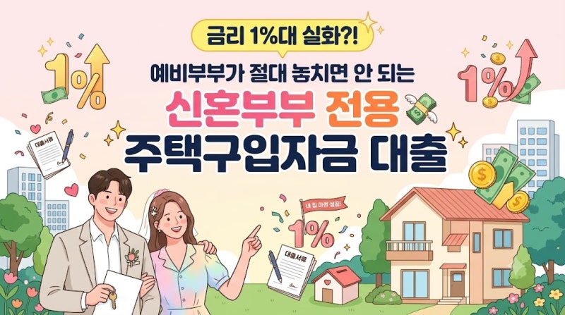 [대출상품]금리 1%대 실화? 예비부부가 절대 놓치면 안 되는 신혼부부 전용 주택구입자금 대....