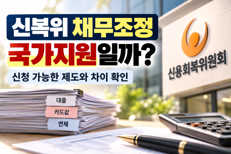 신복위 채무조정이 국가지원일까? 신청 가능한 제도와 차이 확인