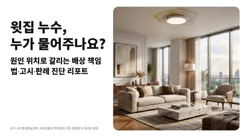 윗집 누수 책임, 누가 배상하나｜원인 위치로 갈리는 민법 제758조와 판례
