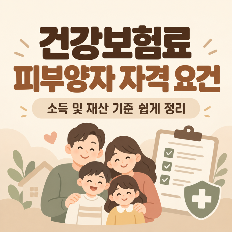 부모님 건강보험 피부양자 등록 조건 및 소득·재산 기준 총정리