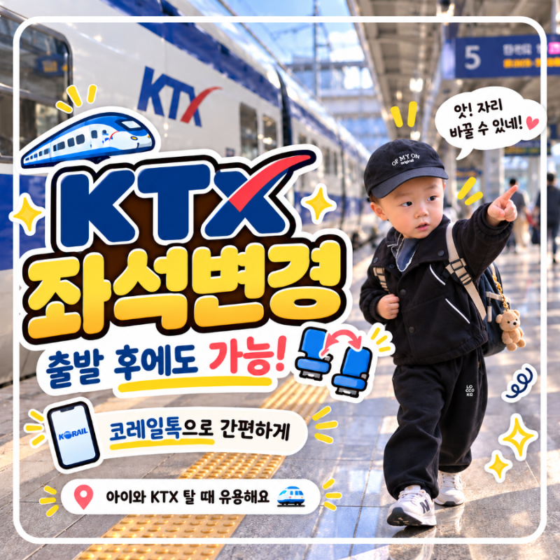KTX 좌석변경 방법｜출발 후에도 코레일톡에서 자리 바꿀 수 있습니다