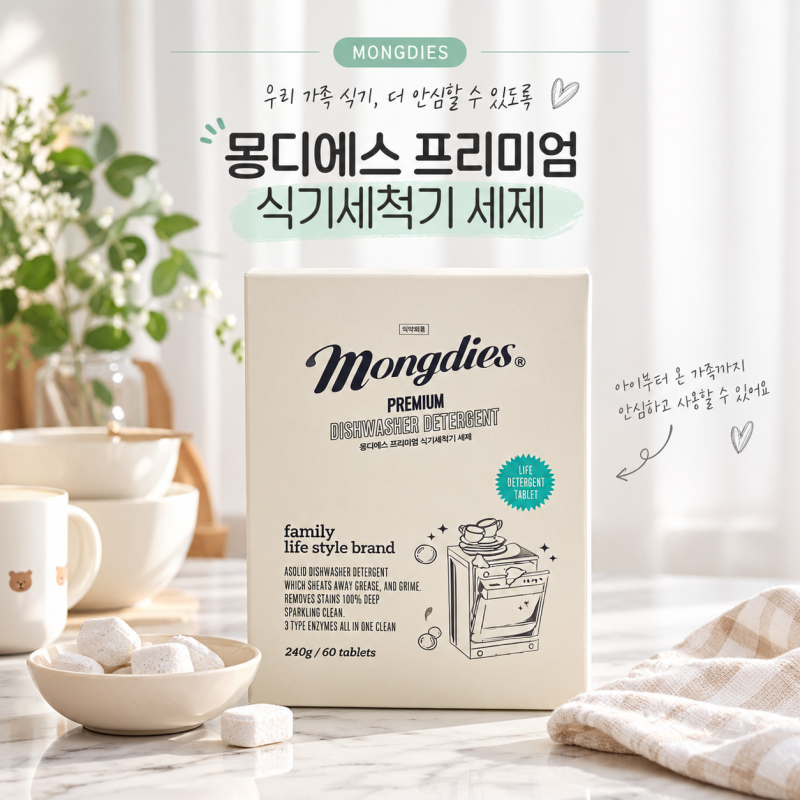 아기식기세척기세제 추천, 한 알로 간편하게 몽디에스 식기세척기 타블렛 세제