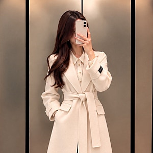 로아벨 여성 핸드메이드 코트 추천 울 100% 프리미엄 겨울 롱코트 11월중순 12월초 결혼식 하객....