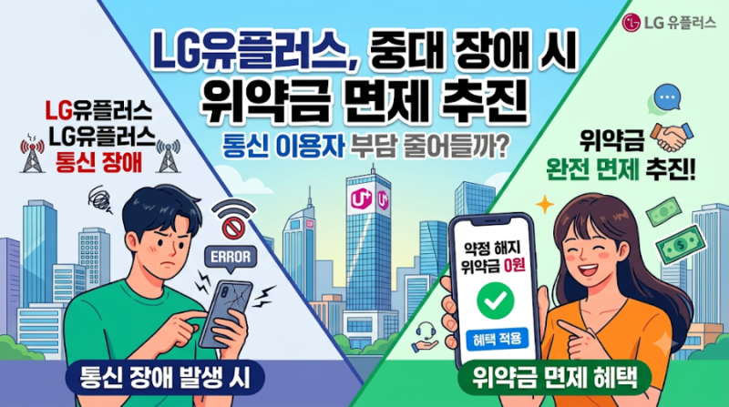 LG유플러스, 중대 장애·핵심 의무 위반 시 위약금 면제 추진…통신 이용자 부담 줄어들까??