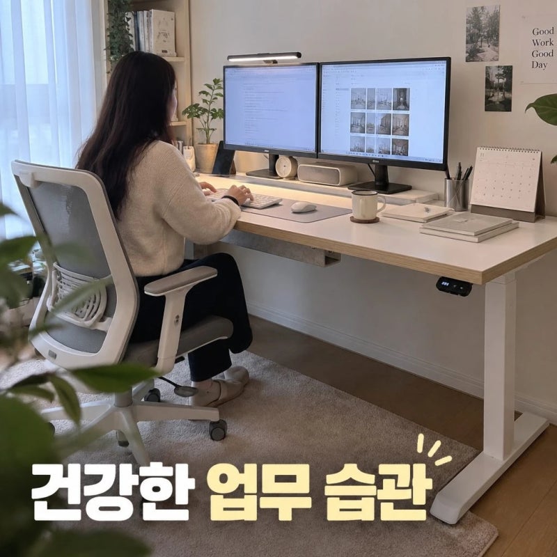 데스커 모션데스크 프리미엄 1800 800 화이트 높이조절책상 스펙 및 실사용 체크포인트