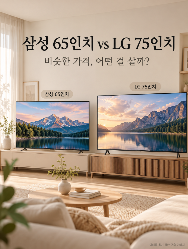 삼성 65인치 vs LG 75인치 TV, 비슷한 가격인데 작은 걸 사는 이유?