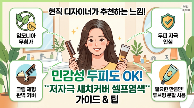 현직 디자이너도 추천하는 순한 저자극 새치커버 셀프염색약 & 셀프 염색 꿀팁