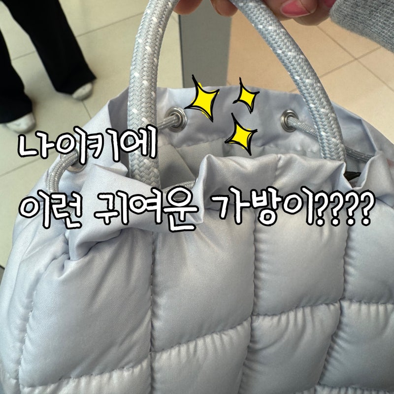 김현아 아울렛 나이키 패딩 데일리 가방 추천 실버타이니 토트백