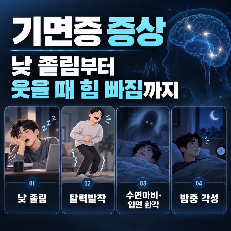 기면증 증상, 낮 졸림부터 웃을 때 힘이 빠지는 변화까지