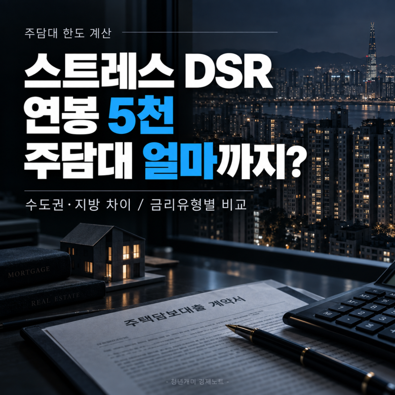 "연봉 5천이면 주담대 3억도 안 나올까?" 스트레스 DSR 지역·금리유형별 한도 계산