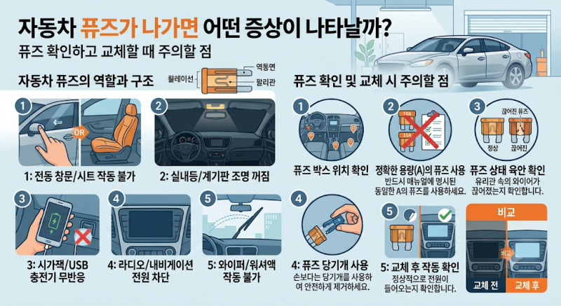 자동차 퓨즈가 나가면 어떤 증상이 나타날까?｜퓨즈 확인하고 교체할 때 주의할 점