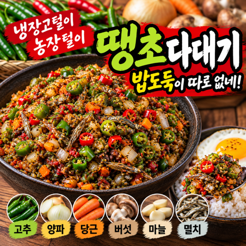 ️ 땡초 다대기 만들기 — 냉장고털이·농장털이로 만든 실패 없는 밥도둑