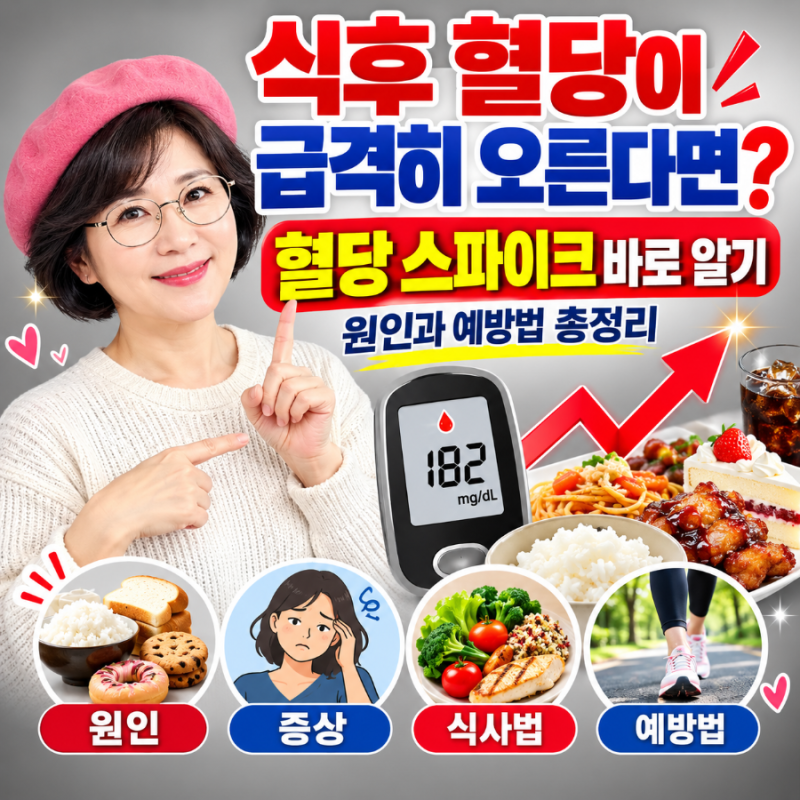 식후 혈당이 급격히 오른다면? 혈당 스파이크 원인과 예방법