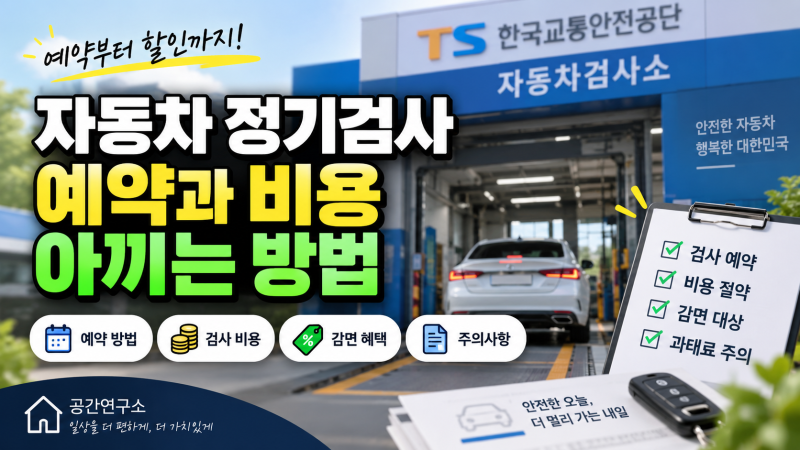 자동차 정기검사 예약과 비용 아끼는 방법｜검사비·감면·과태료까지 알아보기