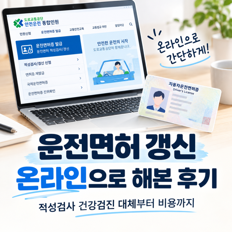 운전면허 갱신 온라인으로 해본후기, 적성검사 건강검진 대체부터 비용까지